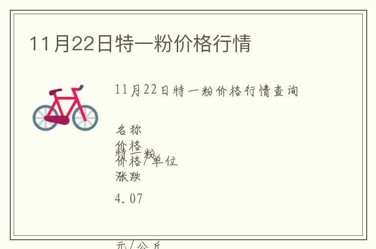 11月22日特一粉價(jià)格行情