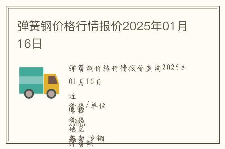 彈簧鋼價格行情報價2025年01月16日