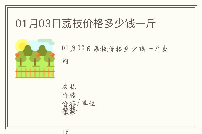 01月03日荔枝價格多少錢一斤