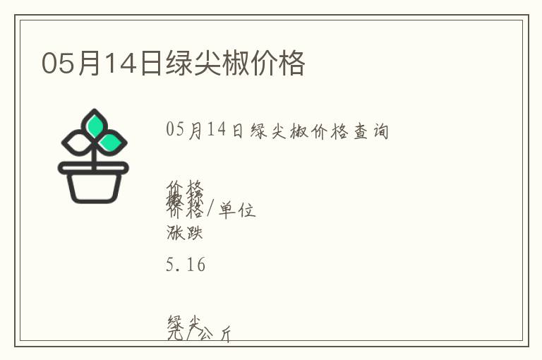 05月14日綠尖椒價格