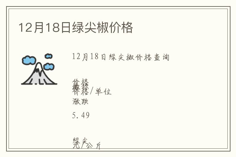 12月18日綠尖椒價格
