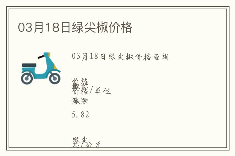 03月18日綠尖椒價(jià)格