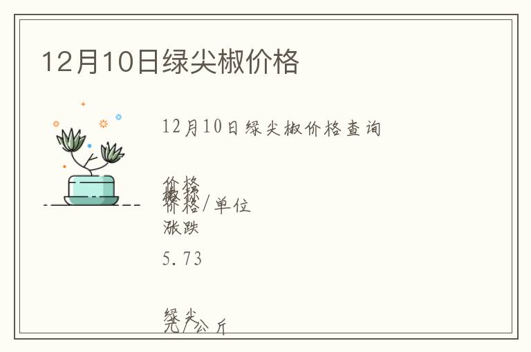 12月10日綠尖椒價格
