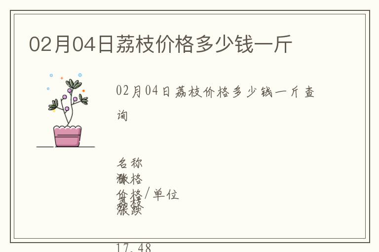 02月04日荔枝價格多少錢一斤
