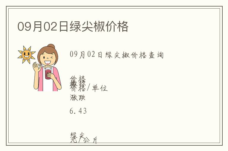 09月02日綠尖椒價格