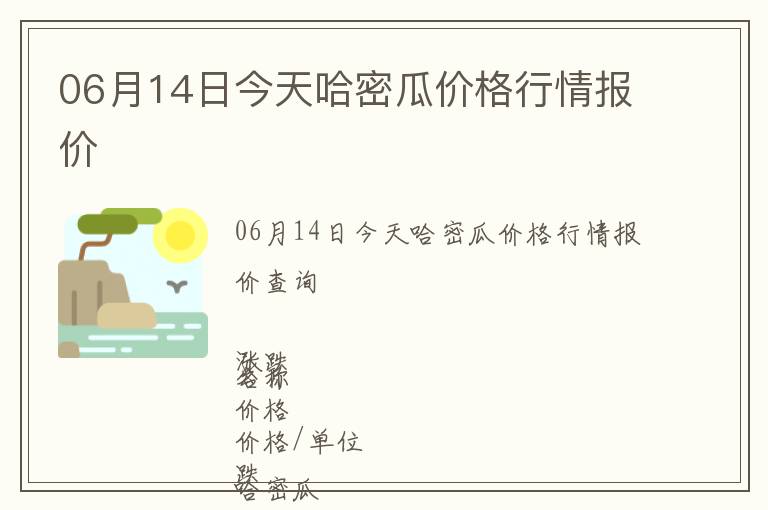 06月14日今天哈密瓜價(jià)格行情報(bào)價(jià)