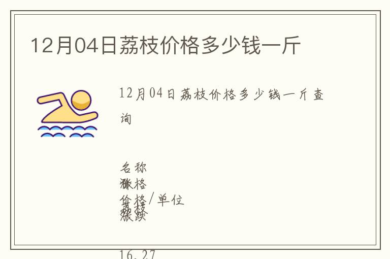 12月04日荔枝價格多少錢一斤