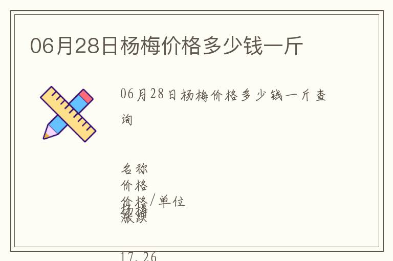 06月28日楊梅價格多少錢一斤