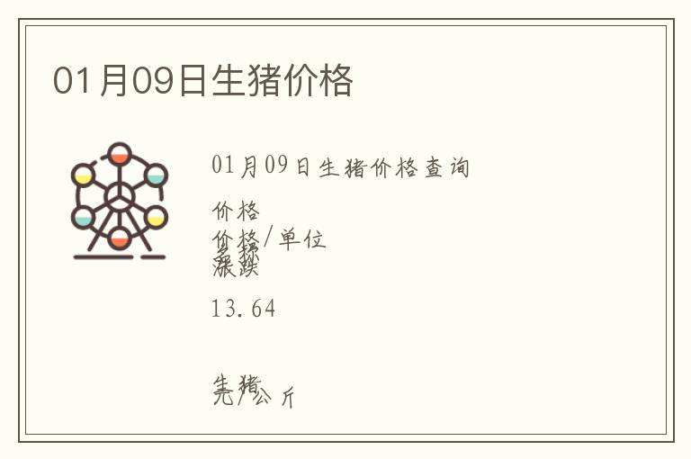01月09日生豬價格