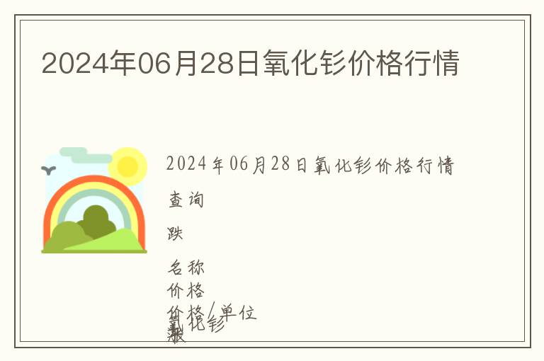 2024年06月28日氧化釤價(jià)格行情