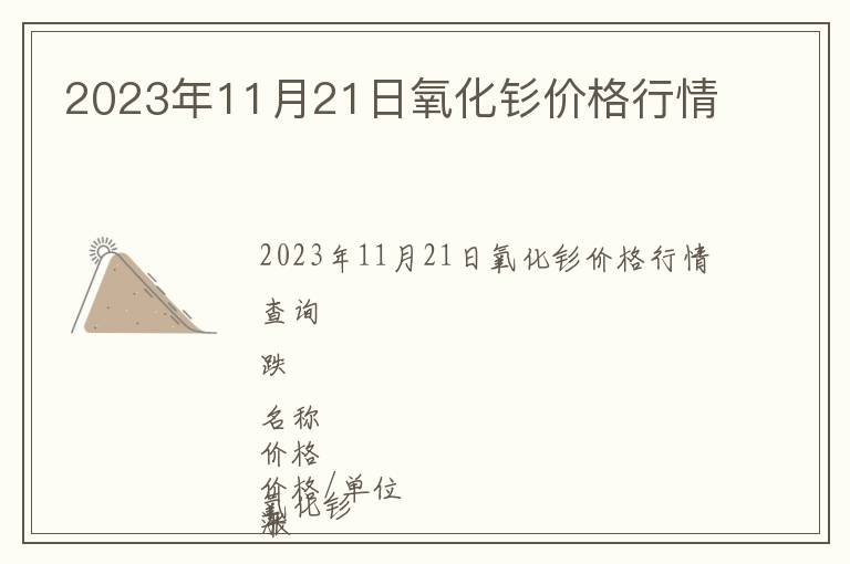 2023年11月21日氧化釤價格行情