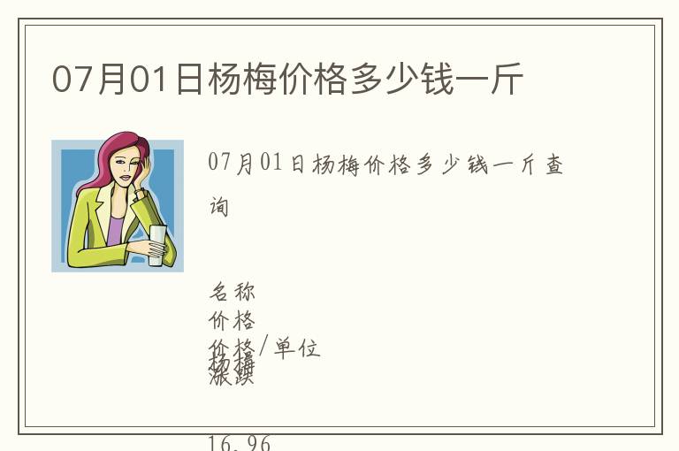 07月01日楊梅價格多少錢一斤
