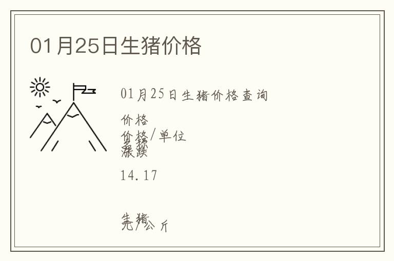 01月25日生豬價(jià)格