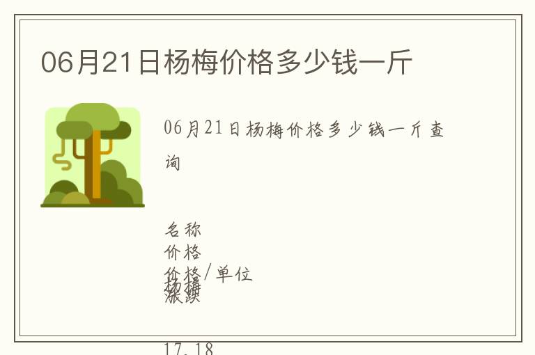 06月21日楊梅價格多少錢一斤