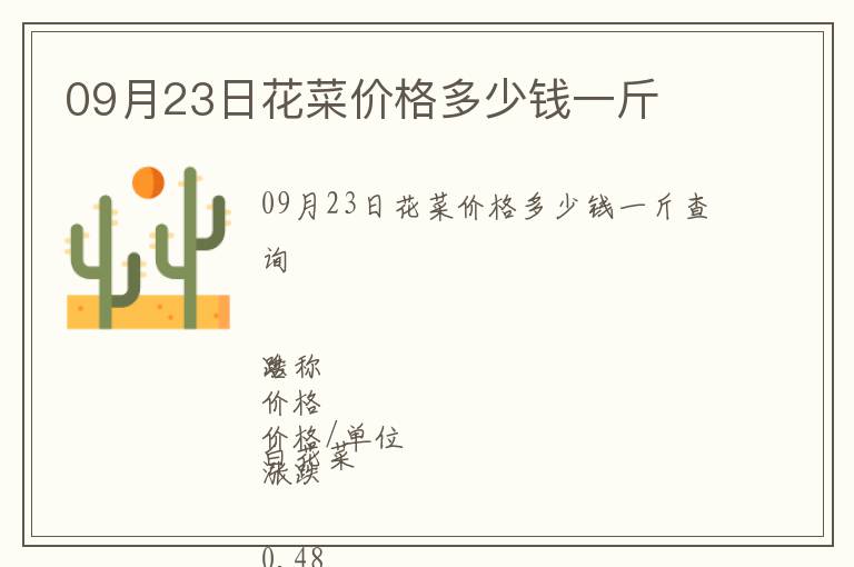 09月23日花菜價格多少錢一斤