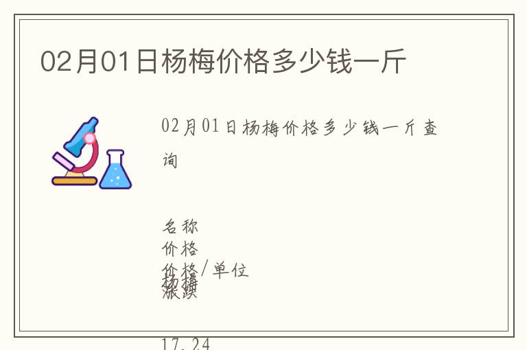 02月01日楊梅價格多少錢一斤