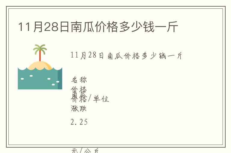 11月28日南瓜價格多少錢一斤