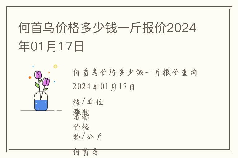何首烏價格多少錢一斤報價2024年01月17日