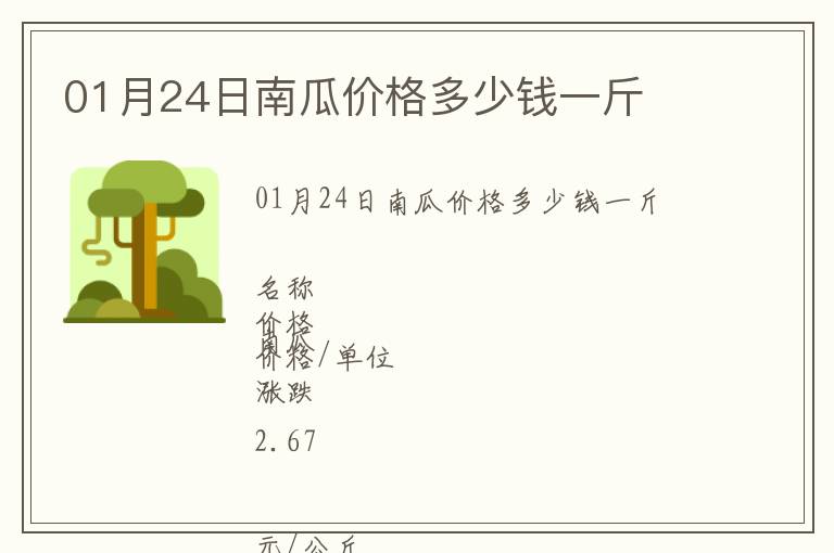 01月24日南瓜價(jià)格多少錢一斤