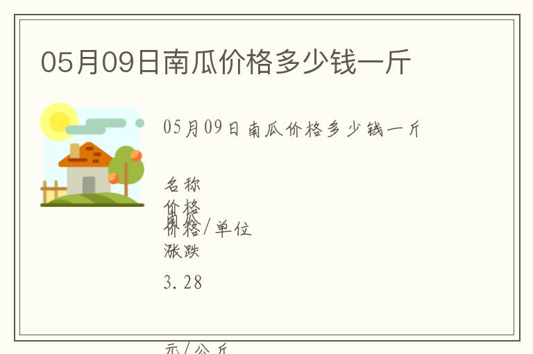 05月09日南瓜價格多少錢一斤