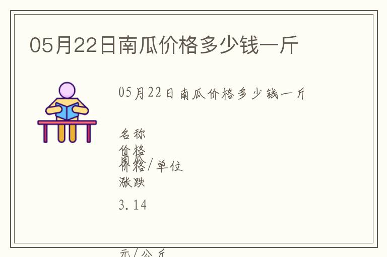 05月22日南瓜價(jià)格多少錢一斤
