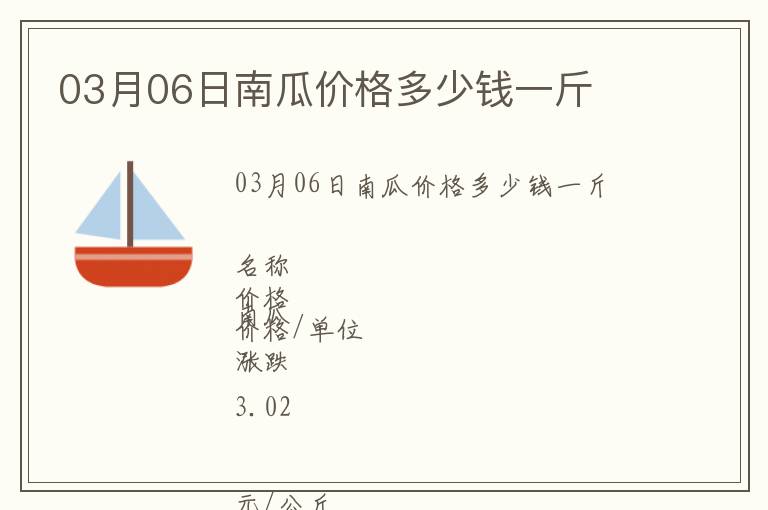 03月06日南瓜價(jià)格多少錢(qián)一斤