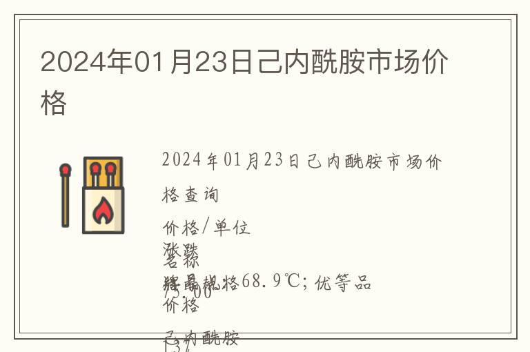 2024年01月23日己內(nèi)酰胺市場價(jià)格