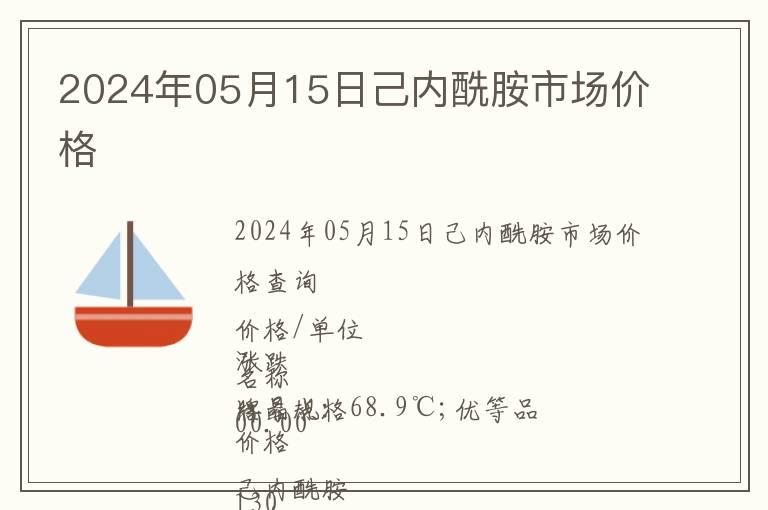 2024年05月15日己內(nèi)酰胺市場價(jià)格