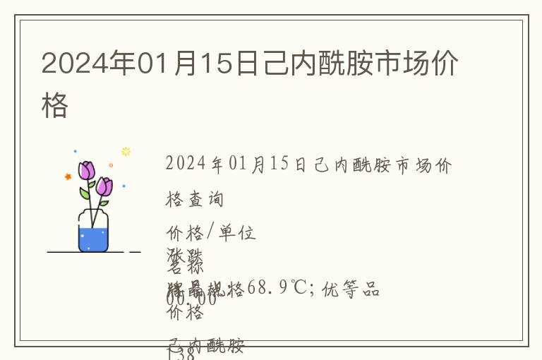 2024年01月15日己內(nèi)酰胺市場(chǎng)價(jià)格
