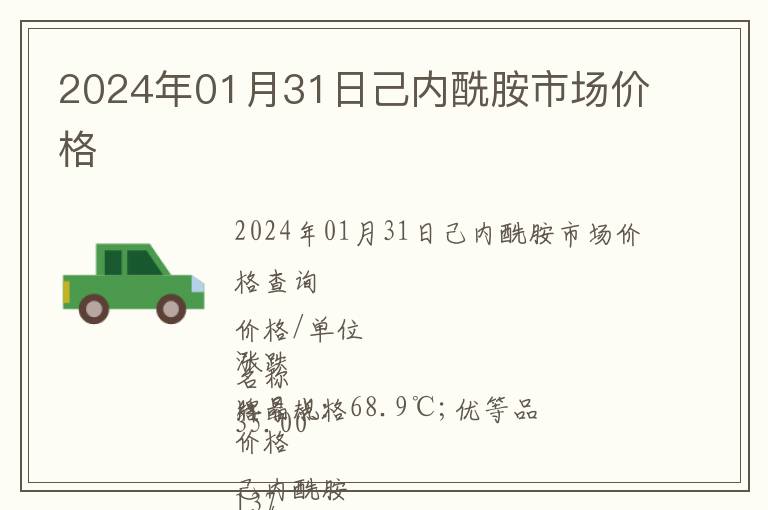 2024年01月31日己內(nèi)酰胺市場(chǎng)價(jià)格