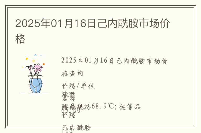 2025年01月16日己內酰胺市場價格
