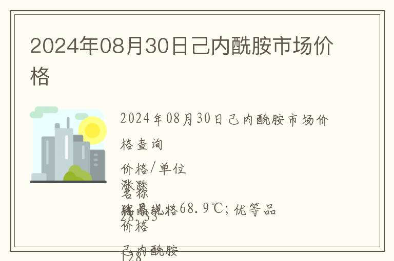 2024年08月30日己內(nèi)酰胺市場價格