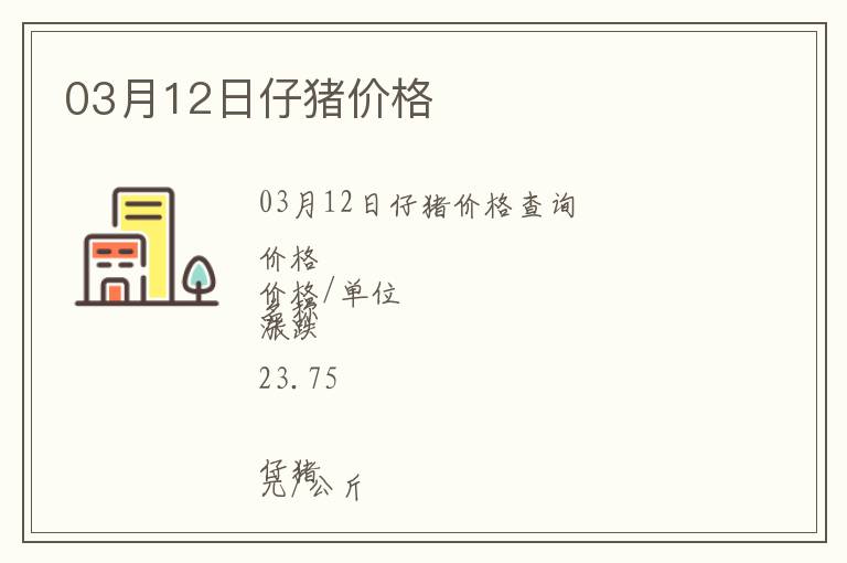 03月12日仔豬價(jià)格