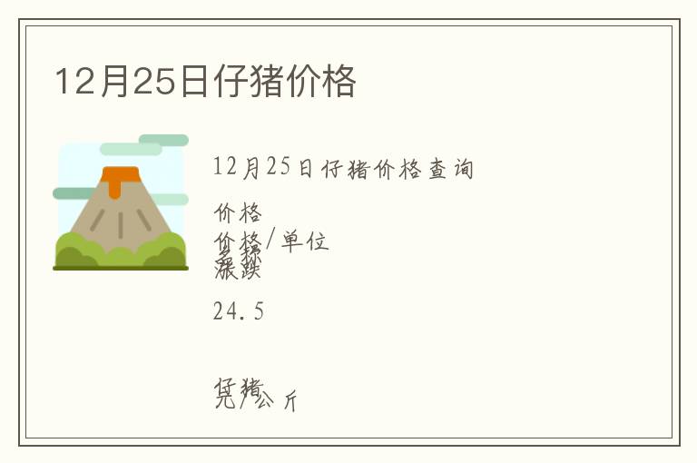 12月25日仔豬價格