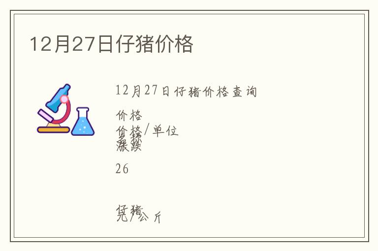 12月27日仔豬價格