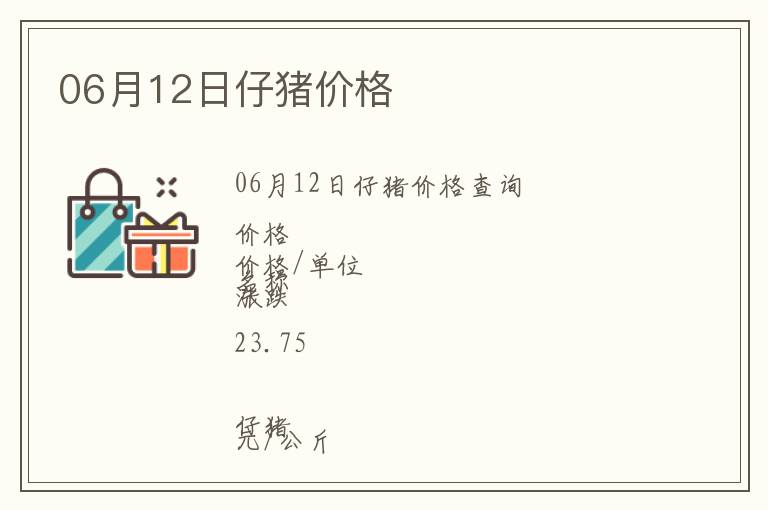 06月12日仔豬價格