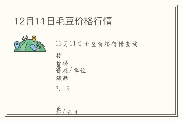 12月11日毛豆價格行情