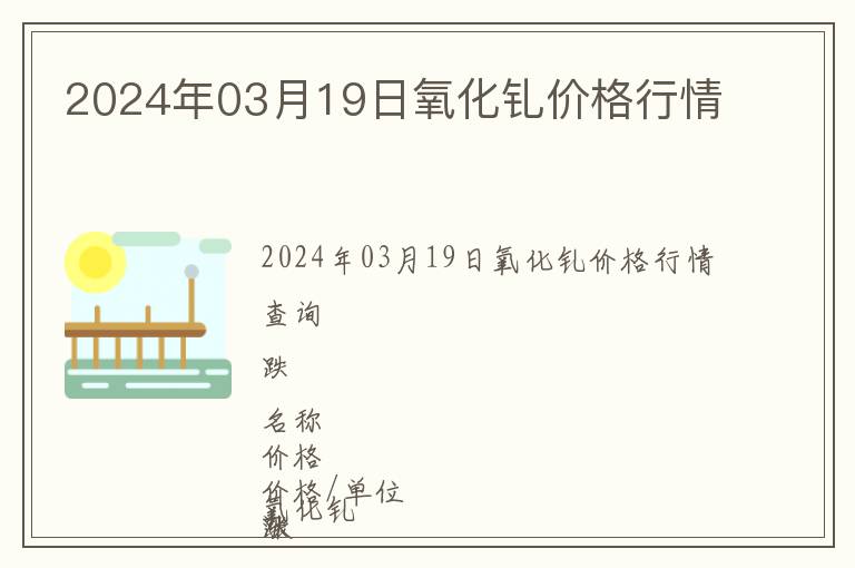 2024年03月19日氧化釓價格行情