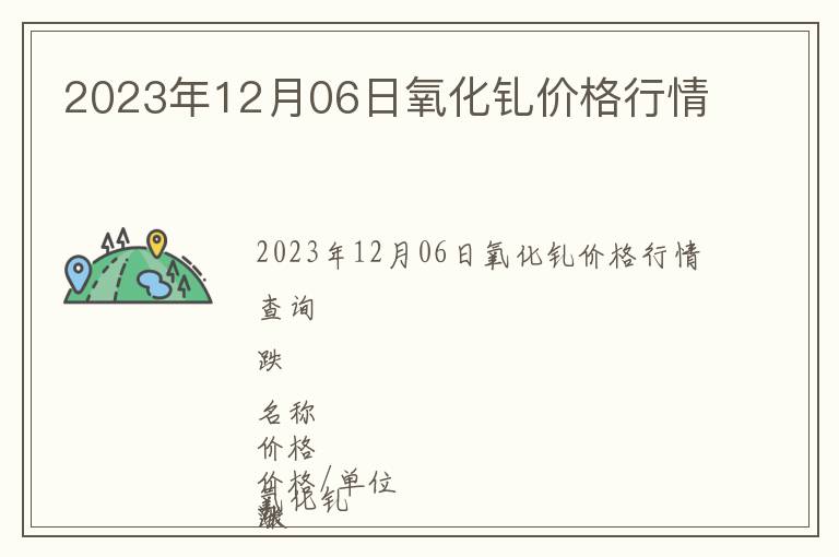 2023年12月06日氧化釓價格行情