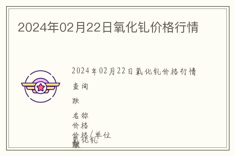 2024年02月22日氧化釓價(jià)格行情