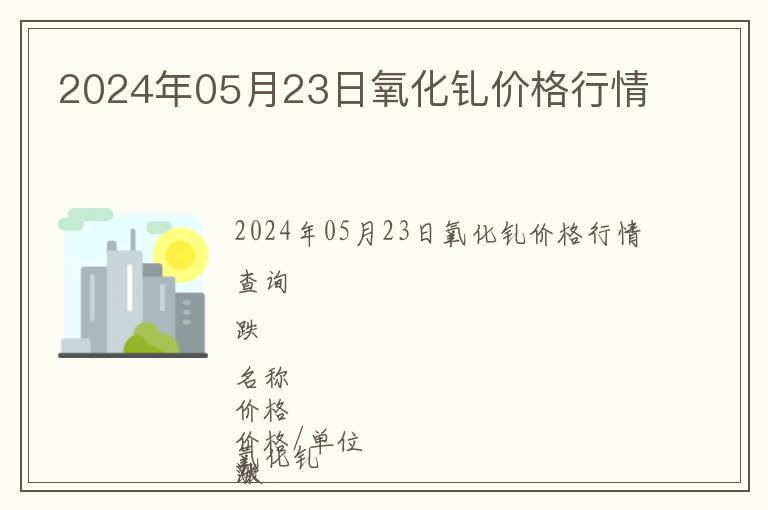 2024年05月23日氧化釓價格行情