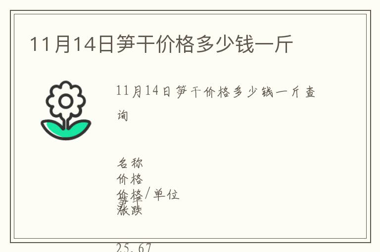 11月14日筍干價格多少錢一斤