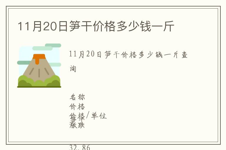 11月20日筍干價(jià)格多少錢一斤