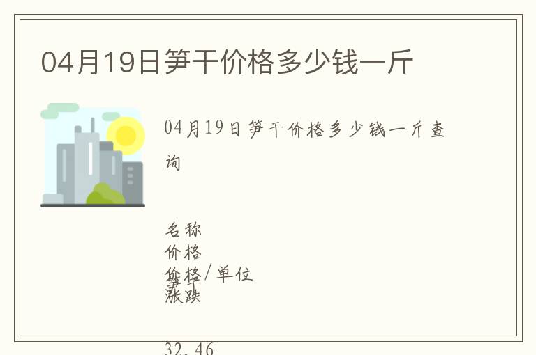04月19日筍干價(jià)格多少錢(qián)一斤