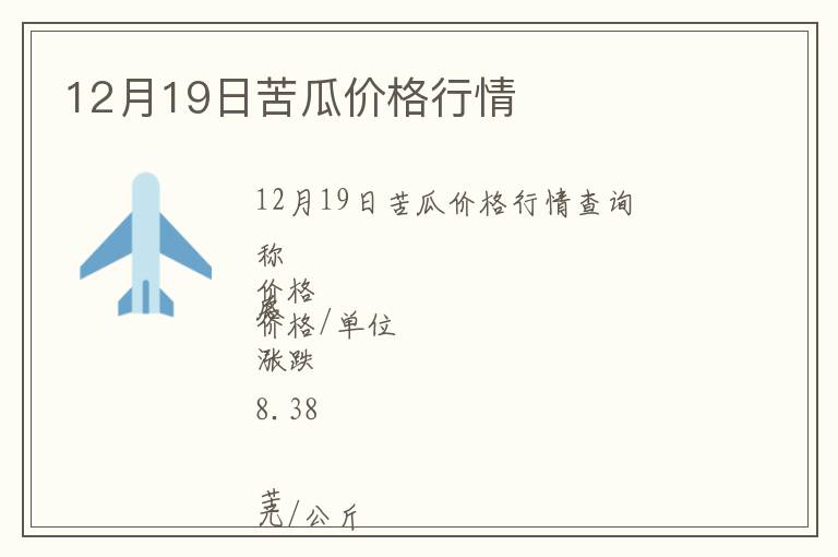 12月19日苦瓜價格行情
