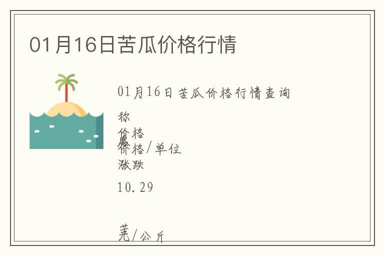 01月16日苦瓜價格行情