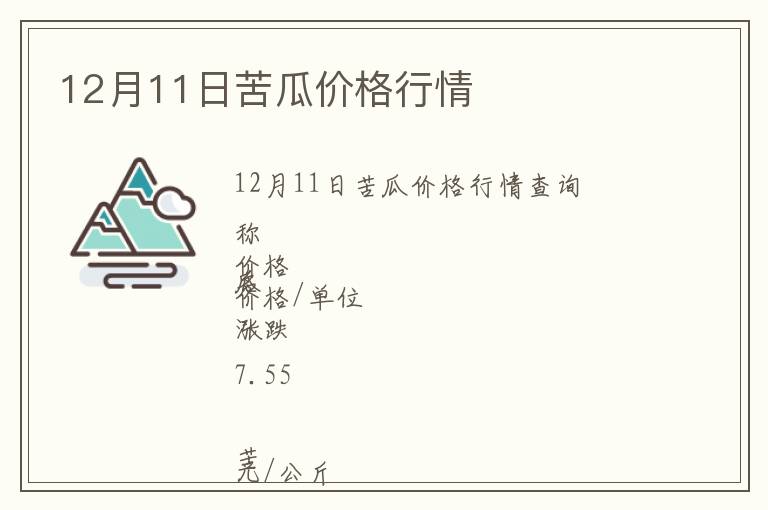12月11日苦瓜價格行情
