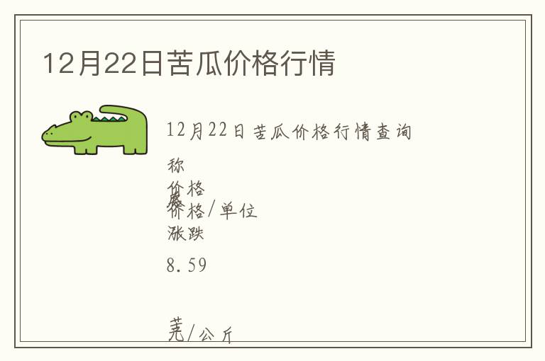 12月22日苦瓜價(jià)格行情