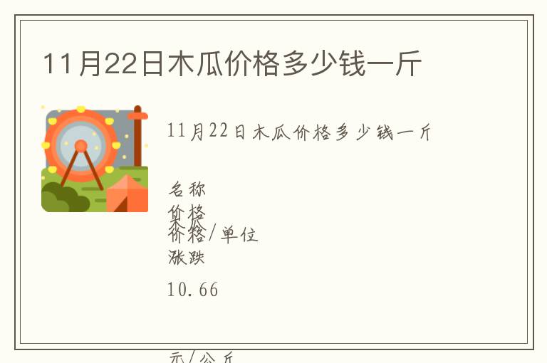 11月22日木瓜價(jià)格多少錢(qián)一斤