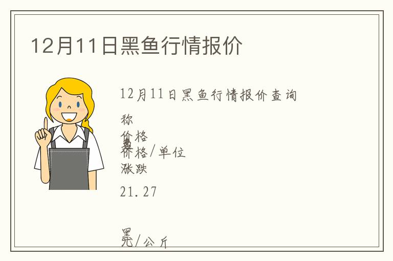 12月11日黑魚行情報(bào)價(jià)